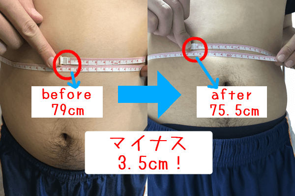 3D Shaperを一か月試したウエストのビフォーアフターの写真